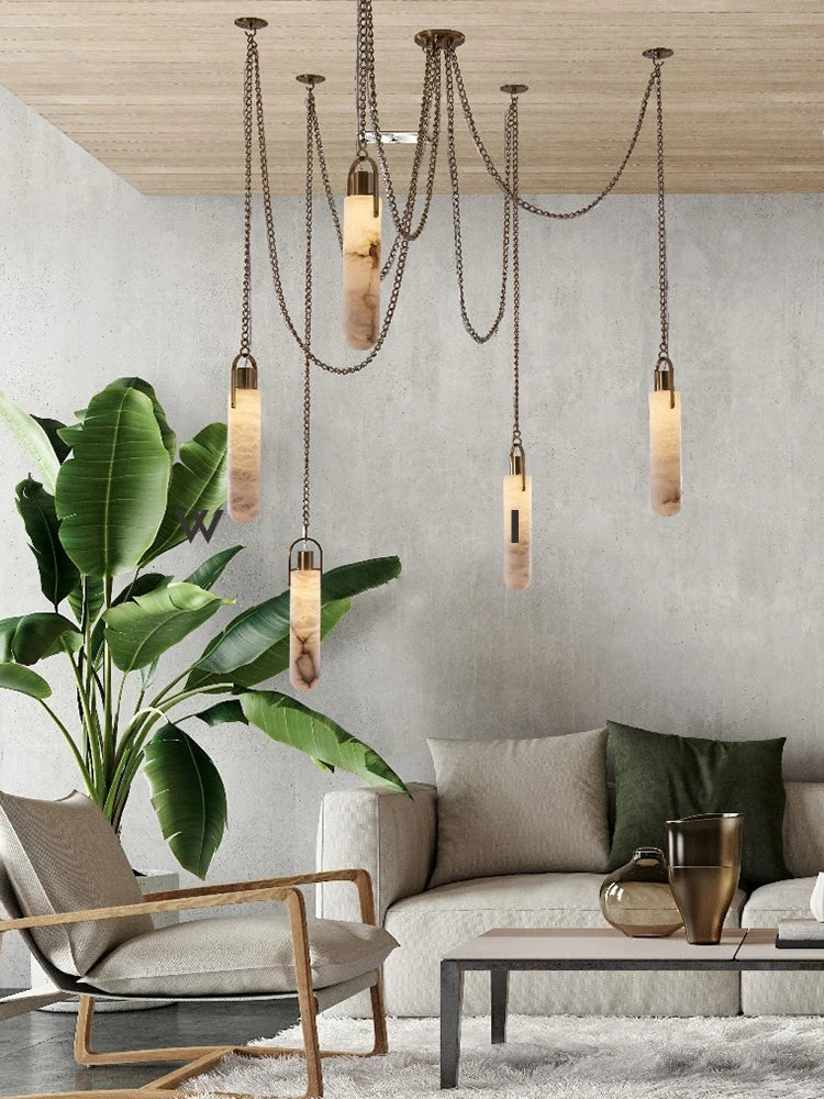 Marble Design Gold Chrome Dimmable LED Hanging Lamps 2026 Chandelier Suspension Luminaire Lampen For Dinning Room