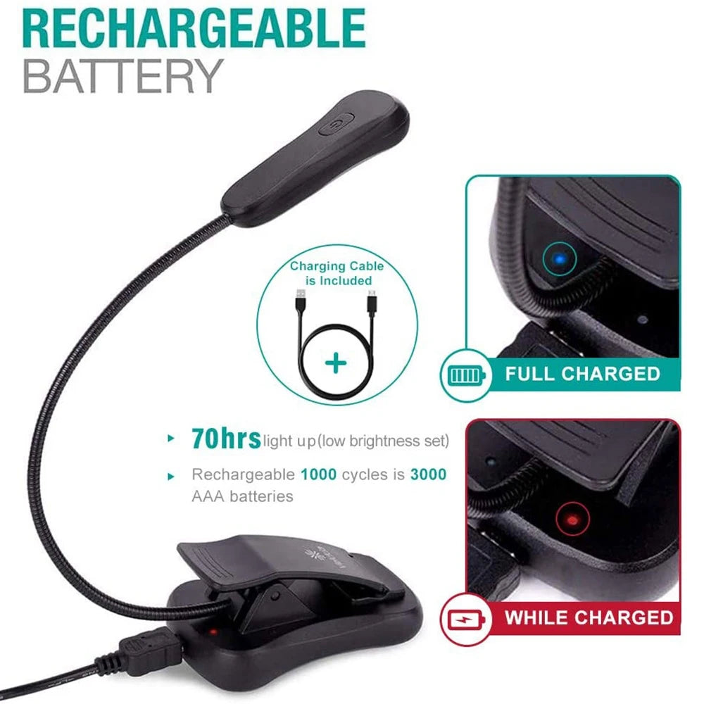 Rechargeable 9 Led Eye-Care Book Light,Blue Light Blocking Reading Light 3 Levels,4200K for Strain-Free, Healthy Eyes