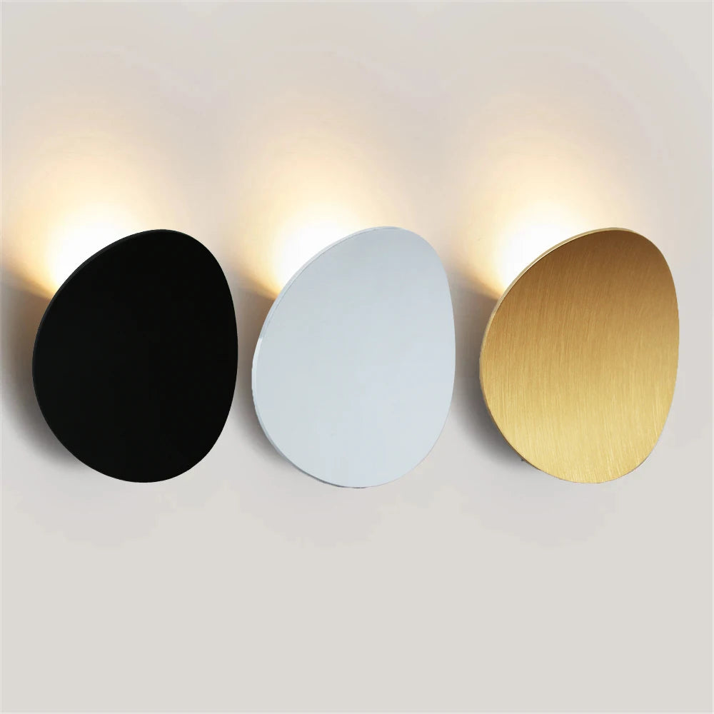Modern Simple Aluminum Indoor LED Wall Lamp (Black/White/Gold) - Minimalist Decorative Sconce Light Fixture for Bedroom Bedside & Living Room