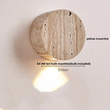 IWHD Home Decor LED Wall Light Fixture Coffee Corridor Living Room Nordic Modern Column Yellow Travertine Stone Wall Lamp Sconce
