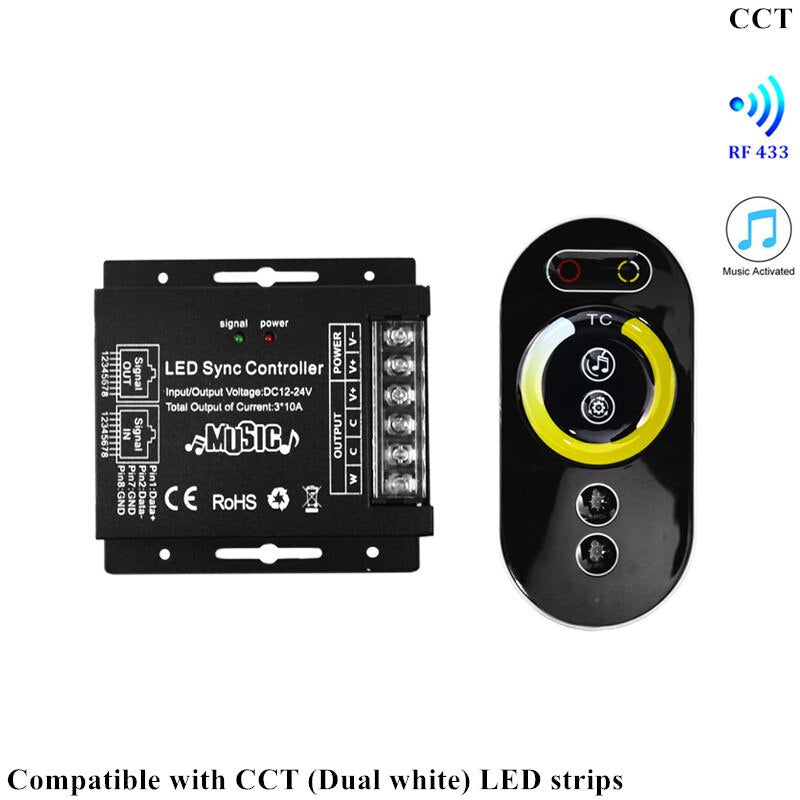 CCT LED Strip Controller with Wireless Remote for Warm White