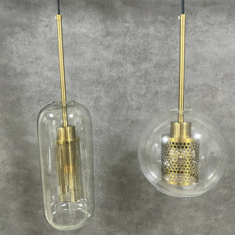 Modern Glass Ball Pendant Lamps Nordic Bedside Kitchen Dining Room Hanging Lights Luminaire Suspension Lighting Golden Designer