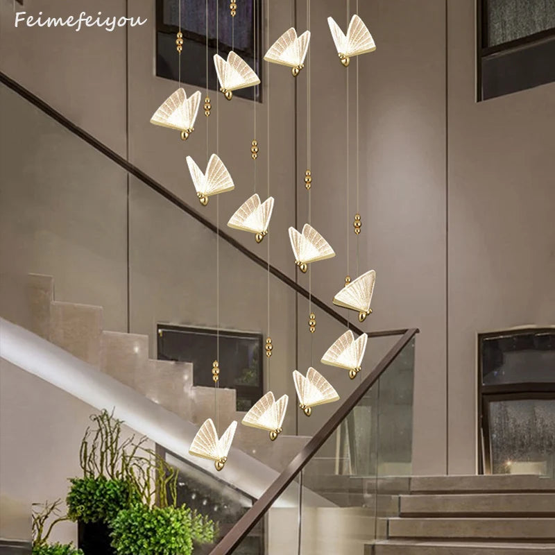 Butterfly Led Pendant Lights chandelier Lamparas Indoor Lighting Bedside Living Dining Room Kitchen pendente iluminação Light