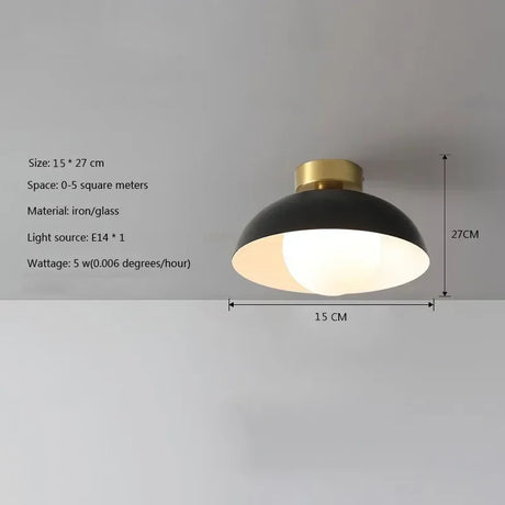 Nordic LED Ceiling Light Minimalist Black White E27 Iron Indoor Decorative Lamp For Bedroom Living Room Study Restaurant Fixture