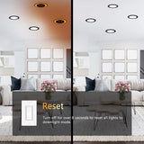 6-Inch Black LED Recessed Light with Night Light - 5CCT Dimmable Wafer Light