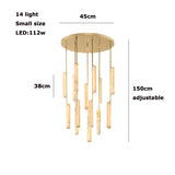 Luxury Spanish Marble Chandelier Brass Hanging Light 3 Color Dimmable Pendant Lamp for Villa Living Room Dining Area Hotel Lobby