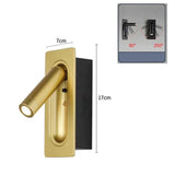LED Ambient Reading Light Adjustable Recessed Wall Light Wide Voltage 85V-265V Indoor Rotatable Bedside Reading Light