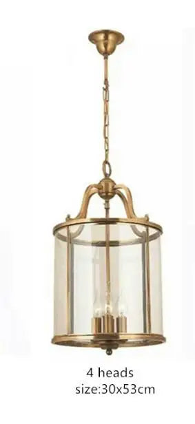 American Copper Glass Corridor Aisle Restaurant Bar Shop Cylinder Solder Birdcage Chandelier Lamp E14x3 pendant light home decors