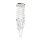 Modern Long Crystal Chandelier For High Ceiling Villa Staircase LED Raindrop Hanging Light Duplex Loft Foyer Ceiling Lamp