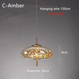 LED Nordic Net Red Bedside Chandelier Girl Light Glass Small  Luxury Long Line Personality Art Full of Stars Hotel Bar Xn