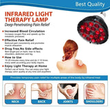 18pcs Red Lights Lamp Therapy Holder 360° Adjustable Clamp 660&850nm Infrared Combo Bulb for Relief and Recovery Skin Care Pain