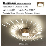 Modern Firework Led Chandeliers Lighting Lamp Home Decor Living Room Ceiling Lights Luminaria Bedroom Black Gold Spiral Lamparas
