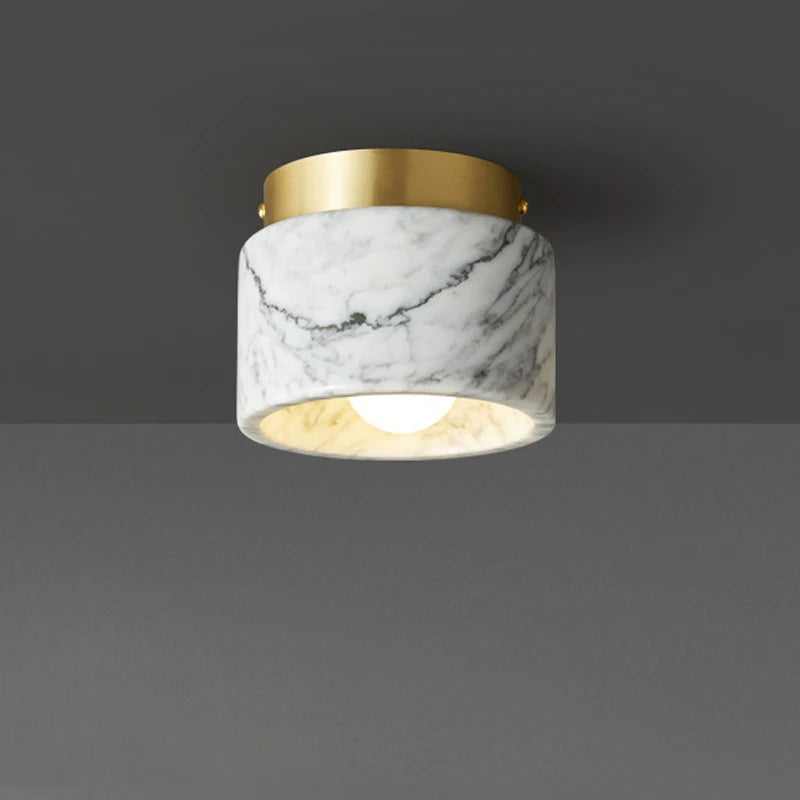 Nordic Marble Downlight Living Bedroom Room Decor's Marble Ceiling Light Green White Stone Corridor Aisle Lamp