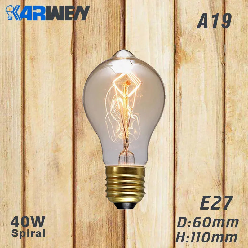 Edison Bulb E27 Incandescent Retro Lamp 40W 220V ST64 A19 T45 T10 G80 G95 Antique Vintage Bulb Edison Lamp filament Light bulb