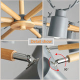 Log chandelier living room bedroom ceiling pendant light fixtures kitchen ceiling lighting deer design e27 light