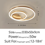 Nordic Creative Led Circle Chandeliers Bedroom Living Dining Room Lighting Chandelier Home Indoor Lamps Golden Brown Glossy Lamp