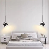 Nordic LED Pendant Light Minimalist Black White Spoon Iron Hanging Lamp Bedroom Living Rooms Study Office Illumination Luminaire