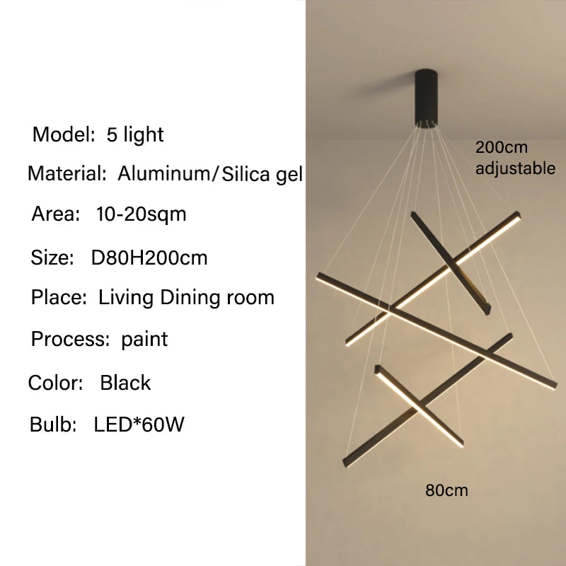 Modern Led Chandeliers Living Dining Room Kitchen Lighting Decor Lustre Pendant Lamp Indoor Duplex Hall Hanging Lights Fixture