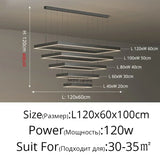 Nordic Square LED Chandelier - Modern Dimmable Luxury Pendant Light
