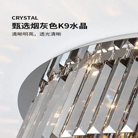 New Luminaires Modern Light Luxury Crystal Light Ceiling Living Room Atmosphere Simple Bedroom Restaurant Circular Fashion