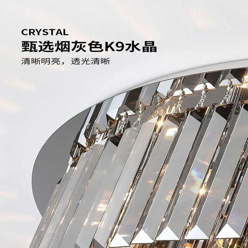 New Luminaires Modern Light Luxury Crystal Light Ceiling Living Room Atmosphere Simple Bedroom Restaurant Circular Fashion