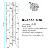 LED Villa Staircase Pendant Lights Long Cable Hanging crystal glass ball droplight for Restaurant Bar Indoor Decorative