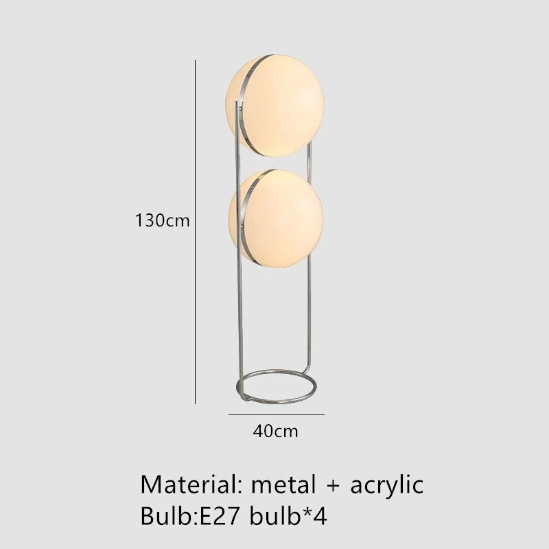 LED Metal Chrome Floor Light Living Room Hotel Room White Acrylic Ball Lights Home Art Deco art work light in stock