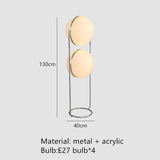 LED Metal Chrome Floor Light Living Room Hotel Room White Acrylic Ball Lights Home Art Deco art work light in stock