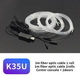 3M USB Blue LED Car Lnterior Atmosphere Light EL Cool Light Line Neon Strip For Automotive DIY Flexible Environmental Lights