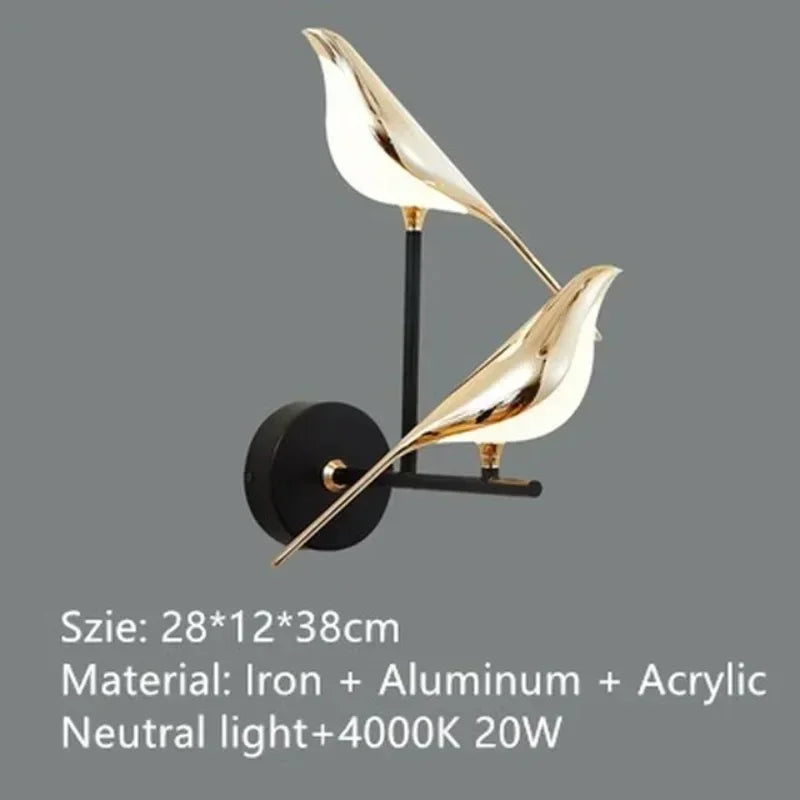 Modern Magpie Ceiling Chandelier Bedroom Bird Led Lighting Creative for Living Dining Table Lamps Room Home-appliance Decoration