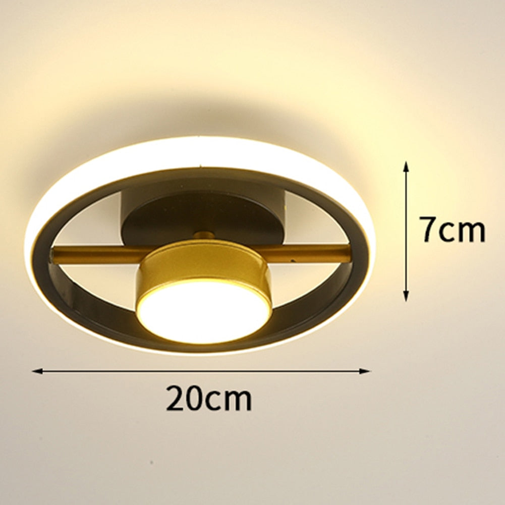 Small Modern LED Ceiling Light 2 Rings Creative Design Ceiling Lamp Indoor Lighting Fixtures Hallway Balcony Aisle Office Lustre