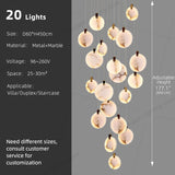 Staircase Pendant Light Lustre Minimalist Duplex Loft Marble Chandelier Villa High Ceiling Hanging Lamp Long Stair Chandelier