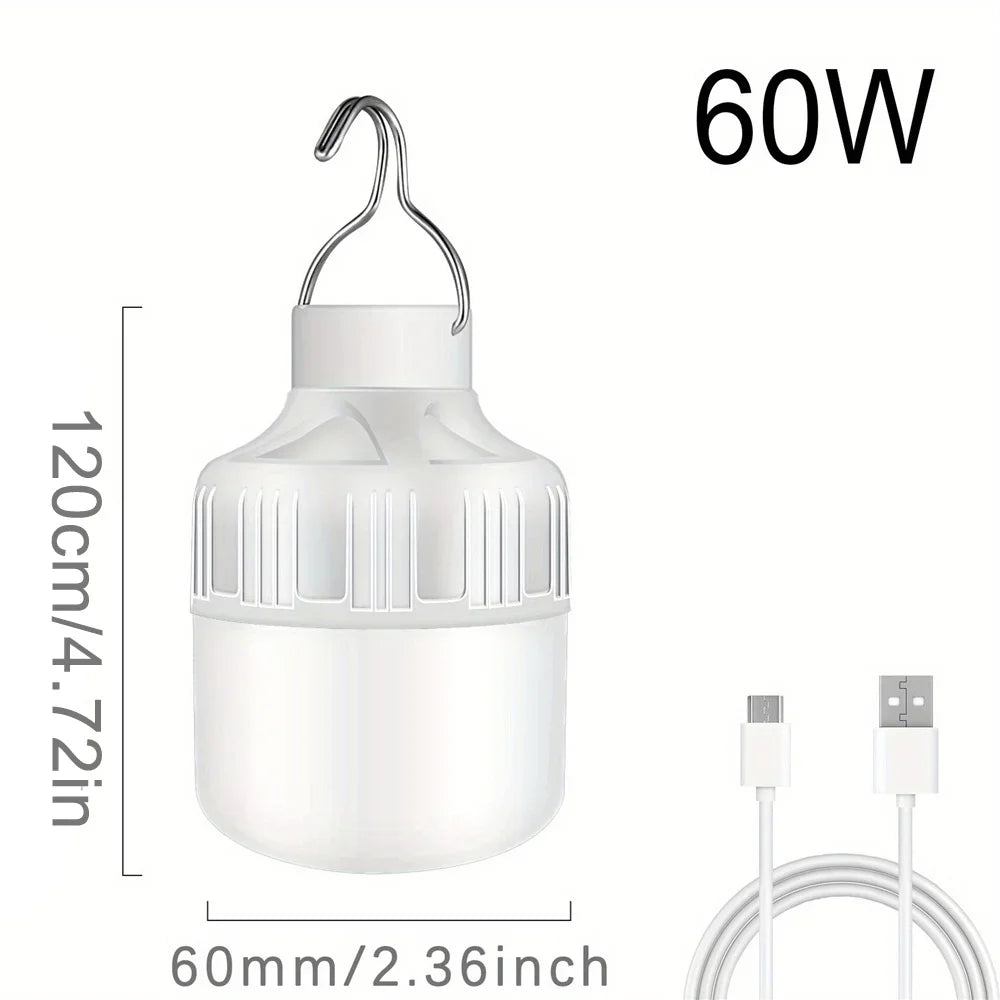 USB Rechargeable Led Bulb Portable Camping Light Bulb Emergency Lighting Flashlight Lights Outdoor Picnics Hanging Tent Light