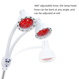 Red Light Therapy LED Electric Infrared Baking Lamp 275W Double-head 360° Adjustable Temperature Heat Lamp Remote Control With Rotating Pulley Base