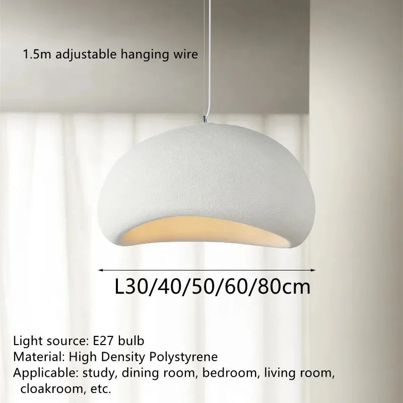 Nordic Minimalist Wabi Sabi Wind E27 Led Pendant Lights Dining Room Bar Loft Bedroom Home Decor Chandelier Hanging Lamp Fixture