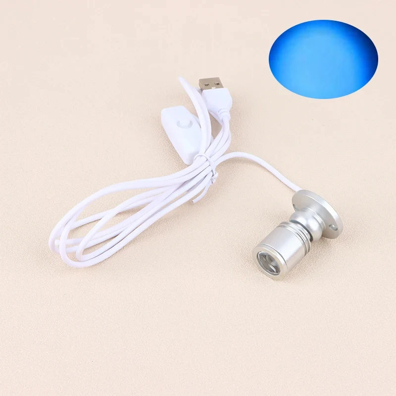 LED USB 5V 3W Led Spot Light Surface Mounted Cabinet Showcase Counter Jewelry Lamp Rotatable Angle Ceiling Mini Spotlight