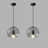 Modern Retro Glass Dining room Bedroom Living Room Chandelier Amber Smoke Gray Glass Small Chandelier Ambient Lighting E27