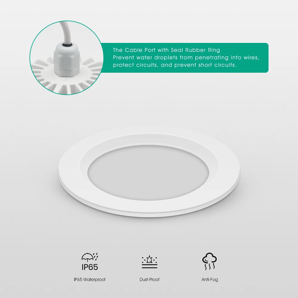 IP65 Waterproof LED Spot Light 5W 7W 9W 12W 15W Round/Square Ceiling Recessed Spot Bathroom Spot Light 3000K/4000K/6000K