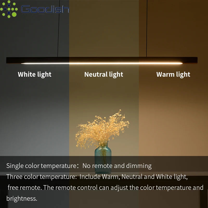 Stylish Minimalist Creative Wood Long Strip Hanging LED Pendant Lights Fashion Lamps for Living Room Home Decoration Chandelier