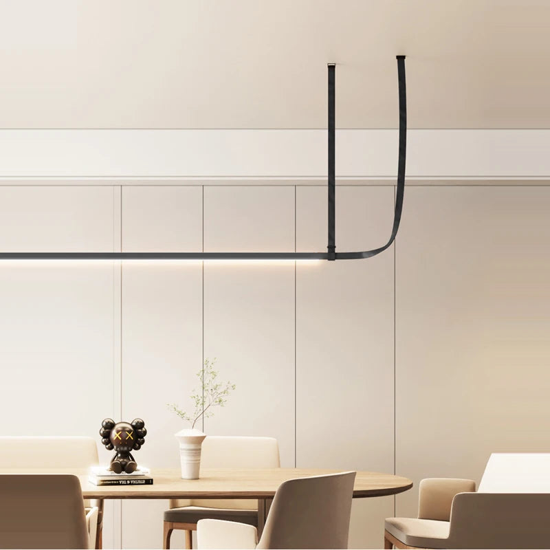2026 Leather Belt LED Ceiling Chandelier - Luxury Living Room Hanging Lamp
