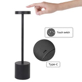 Simple Table Lamp USB Rechargeable Cordless Table Lamp Restaurant Bar Retro Night Lamp Portable Rechargeable Touch Table Lamp