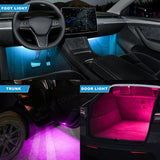 RGB APP Footwell Lights For Tesla Model 3 Y S X LED Atmosphere Interior Floor Door Puddle Trunk Decorative Lamps Car Accessories