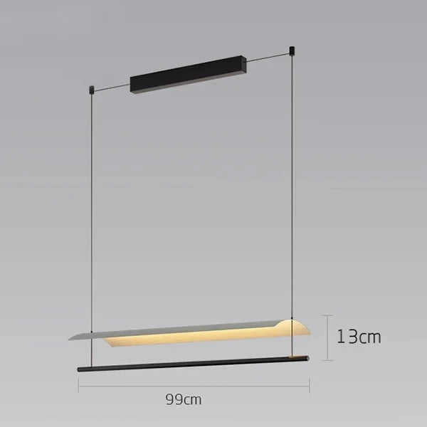 Nordic Minimalist Modern Metal LED Long Pendant Light for Living Room Dining Room Indoor Home Decoration Lighting Fixtures