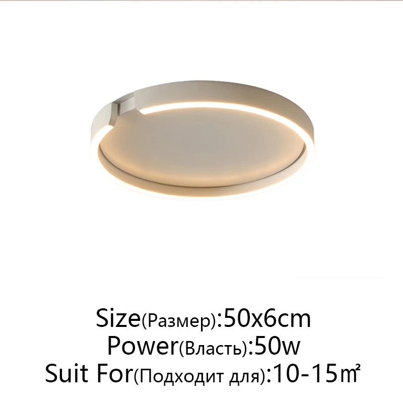 Rose Gold LED Ceiling Light - Modern Circular Dimmable Flush Mount Lamp