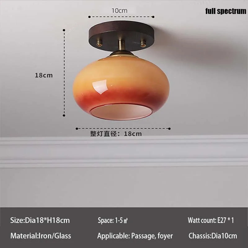 Home Lighting Walnut Copper LED Ceiling Light Corridor Living Room Light Interior Decoration Modern Ceiling Light Fixtures