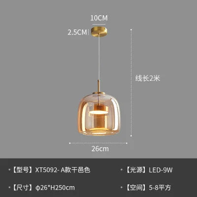 Zhongshan glass lighting fixtures Nordic modern minimalist  bar counter restaurant chandelier living room art designer iron