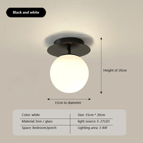 Modern E27 LED Glass Ceiling Lamps Cheap For Restaurant Aisle Corridor Balcony Decoration Luxury Led Ceiling Light