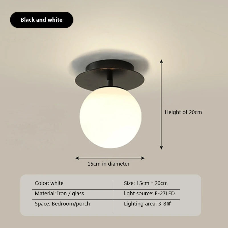 Modern E27 LED Glass Ceiling Lamps Cheap For Restaurant Aisle Corridor Balcony Decoration Luxury Led Ceiling Light