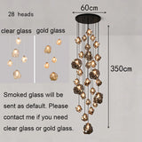 Modern Staircase LED Ceiling Chandelier - Luxury Long Hanging Pendant Light for Living Room