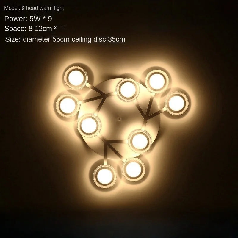 Nordic Living Room Ceiling Lights Post-modern Minimalist Bedroom And Study Lights Artistic Creativity Led Plum Blossom Lights